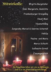 Adventsingen am Samstag dem 7. Dezember um 19 Uhr am Dienstag,  3. Dezember 2013