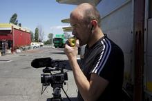 Michael Reisecker beim Dreh am Mittwoch, 22. Mai 2013