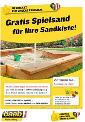 Plakat Sandkistenaktion am Donnerstag, 20. M&auml;rz 2014