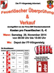 FF H&ouml;rgersteig: Feuerl&ouml;scher-&Uuml;berpr&uuml;fung am Dienstag, 25. November 2014
