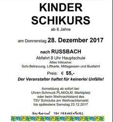 Kinderschikurs in RUSSBACH am Mittwoch, 20. Dezember 2017