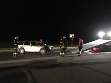 Aufr&auml;umarbeiten nach Verkehrsunfall am Sonntag, 30. September 2018