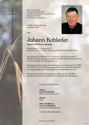 Beerdigung am Montag,  3. August 2020